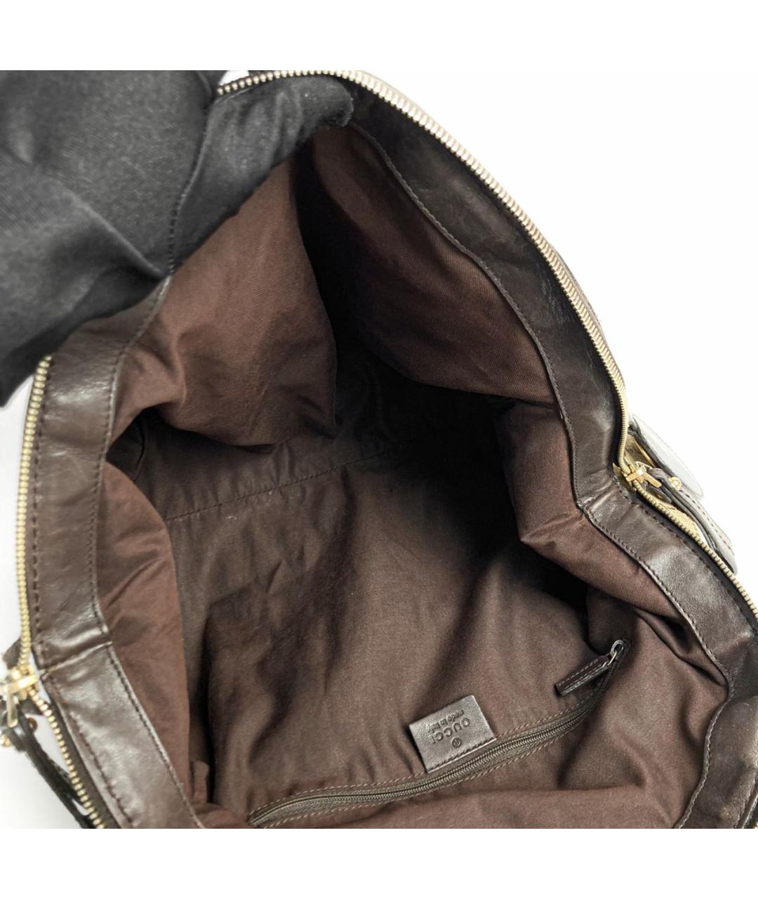 GUCCI Коричневая кожаная сумка с короткими ручками, фото 7