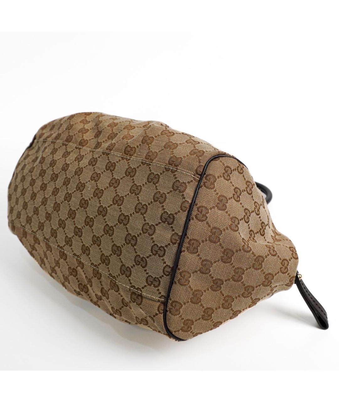 GUCCI Коричневая кожаная сумка с короткими ручками, фото 5