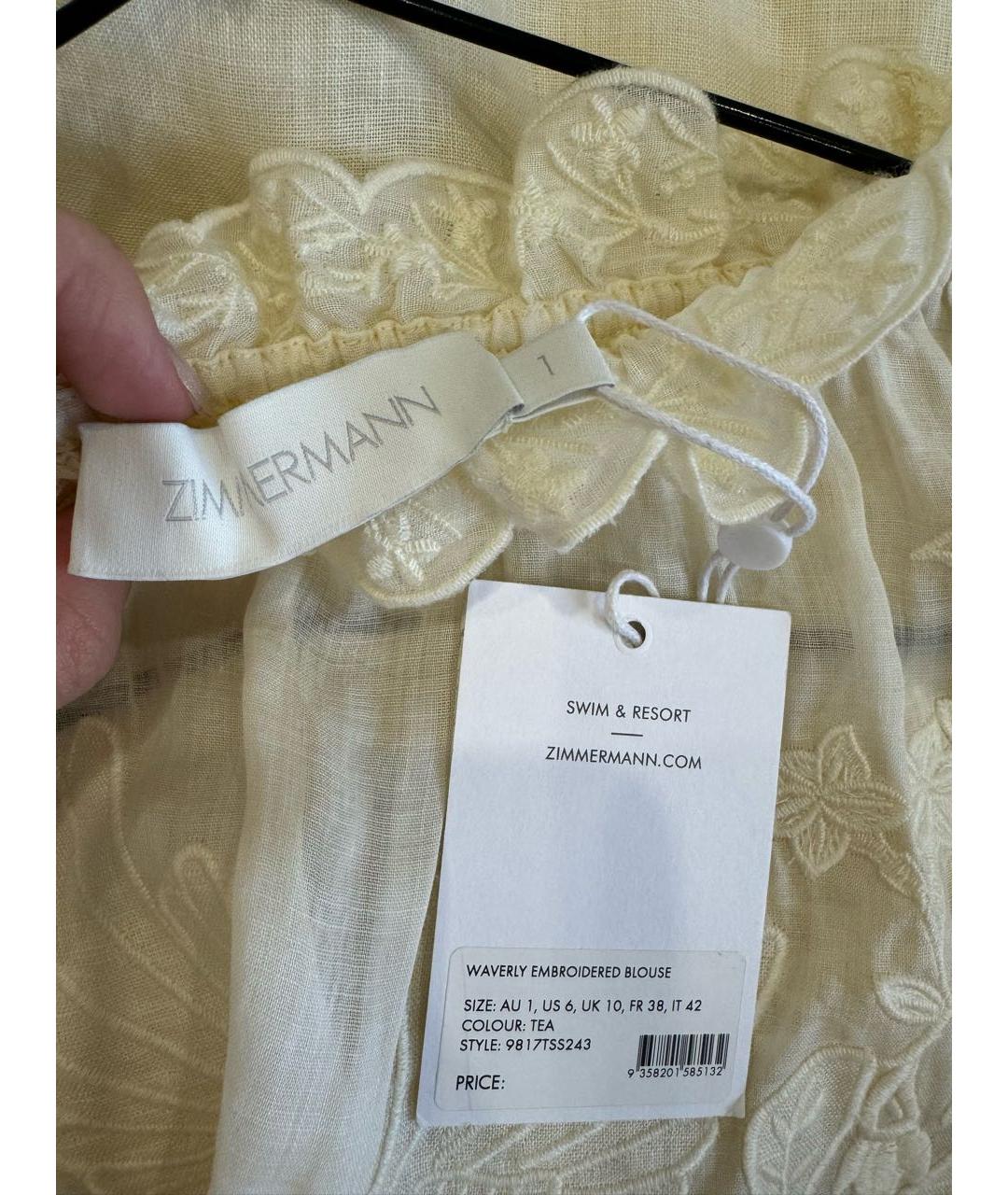 ZIMMERMANN Бежевая льняная блузы, фото 3