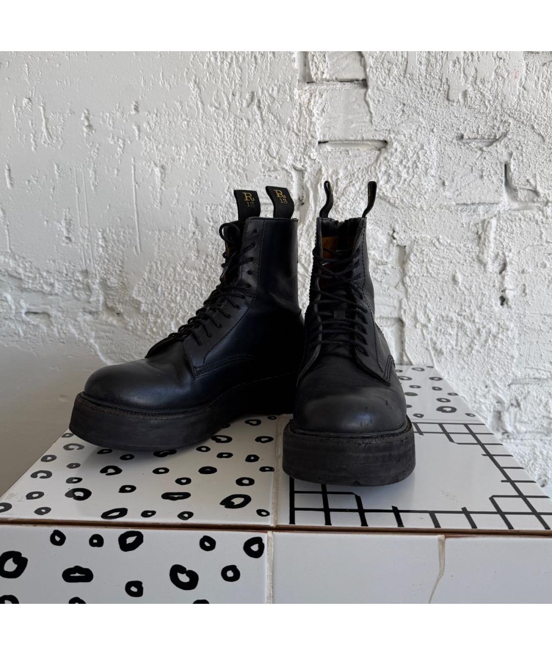 R13 Черные кожаные ботинки, фото 5