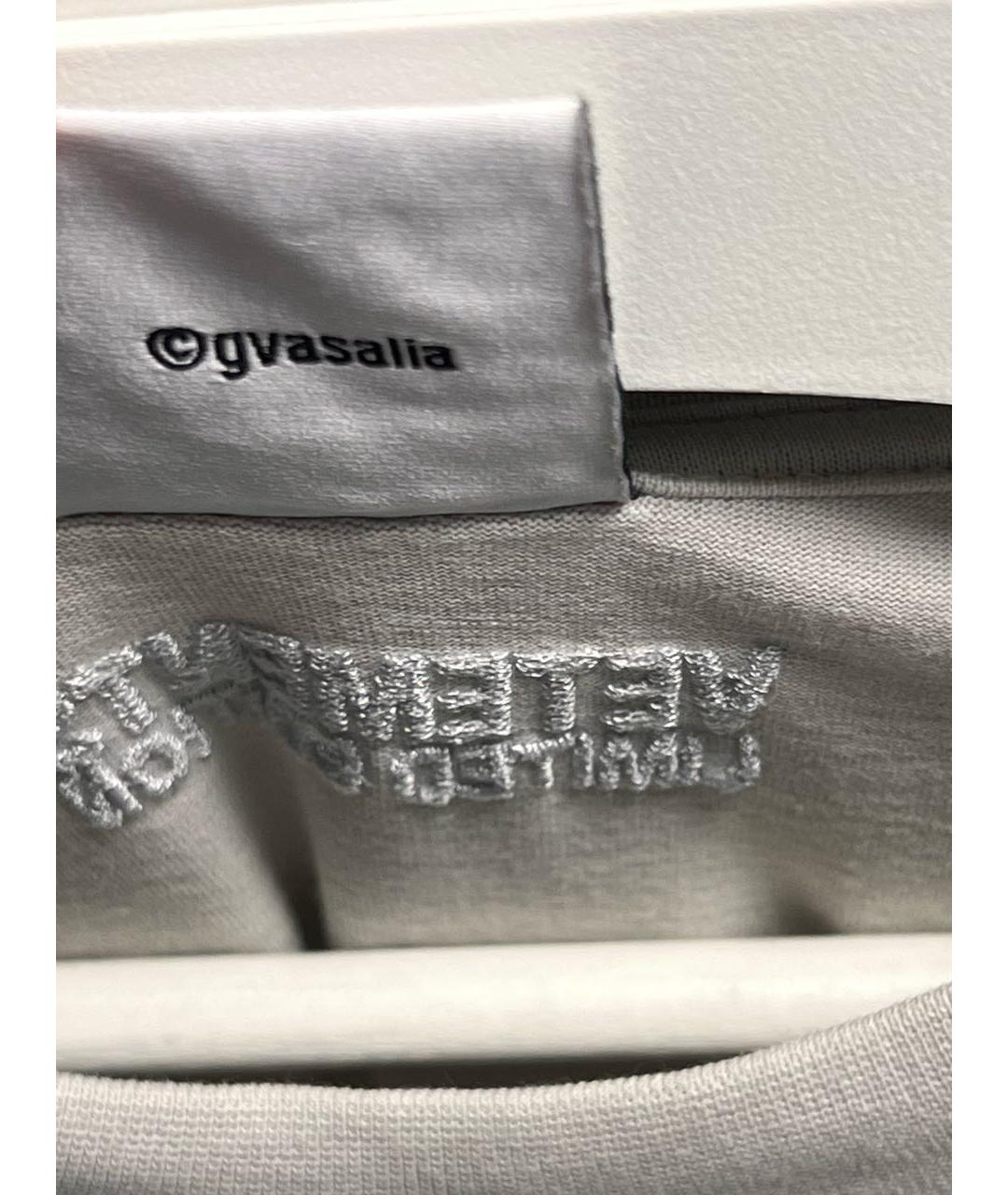 VETEMENTS Серая хлопковая футболка, фото 7