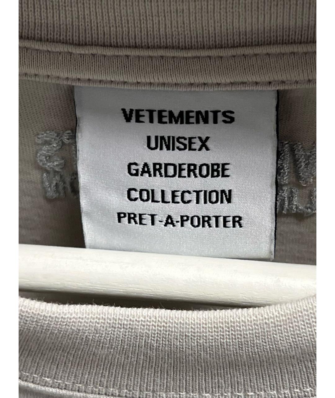 VETEMENTS Серая хлопковая футболка, фото 5