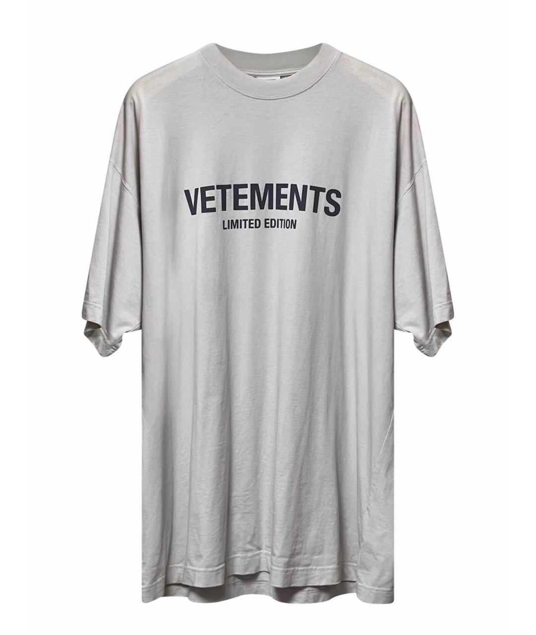 VETEMENTS Серая хлопковая футболка, фото 1