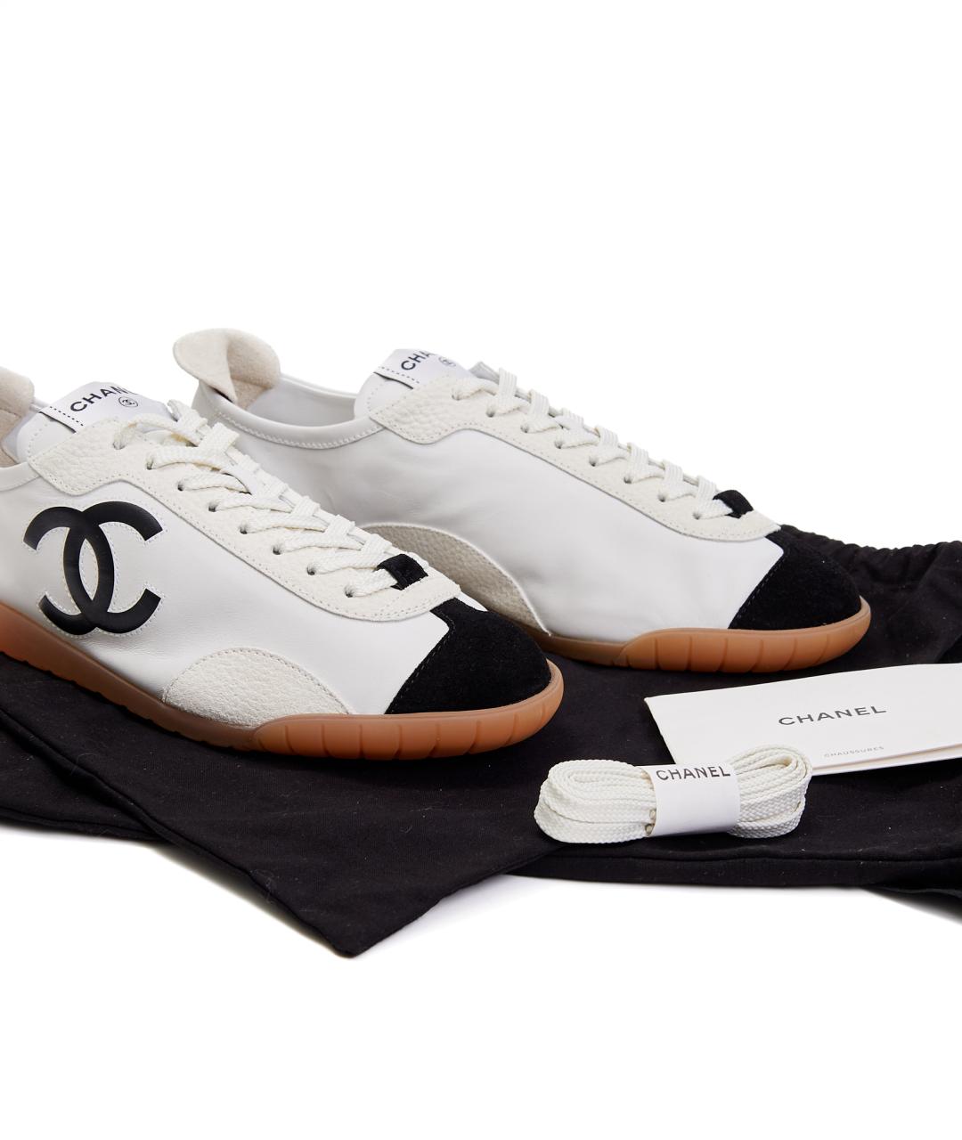 CHANEL Белые кожаные кеды, фото 8