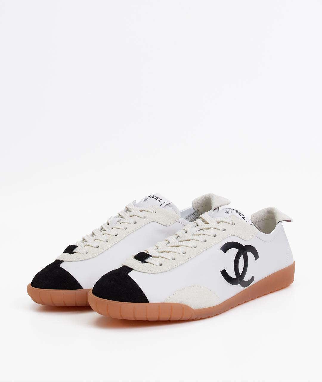 CHANEL Белые кожаные кеды, фото 2