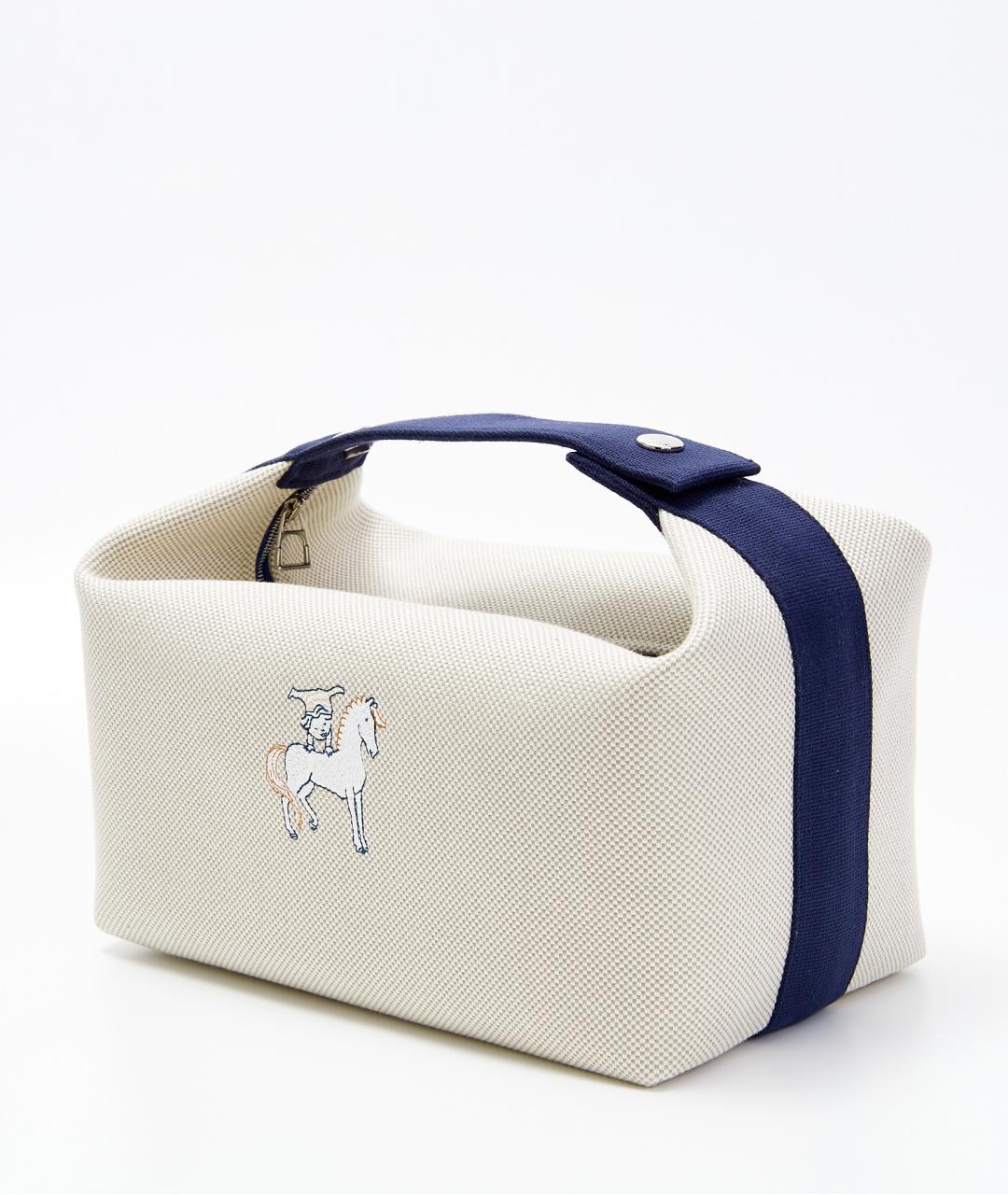 HERMES Серая хлопковая косметичка, фото 2