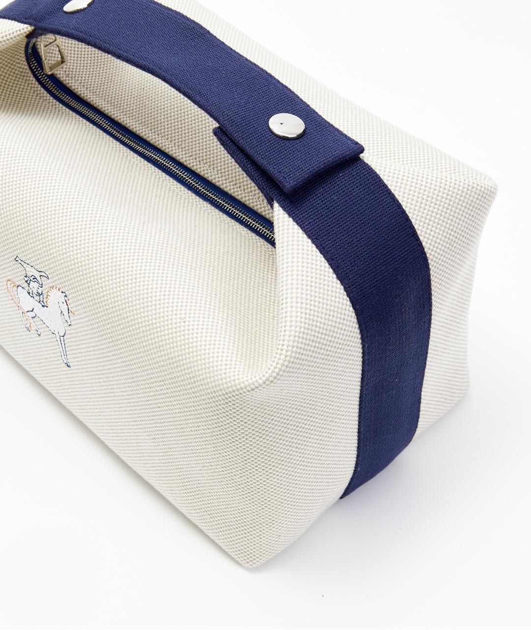 HERMES Серая хлопковая косметичка, фото 4