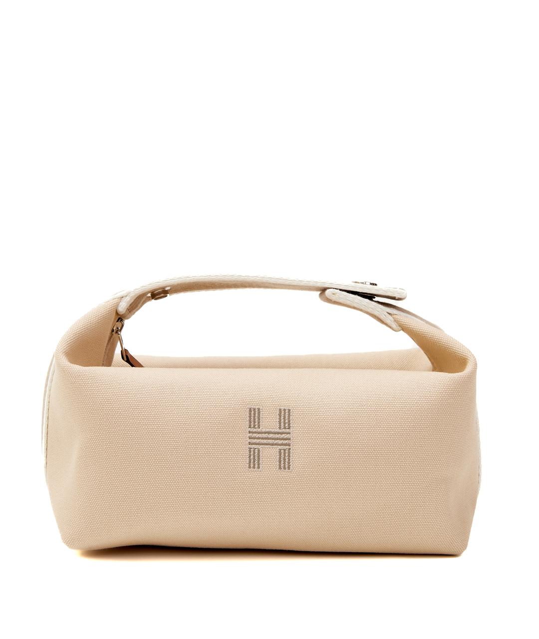 HERMES Бежевая хлопковая косметичка, фото 1