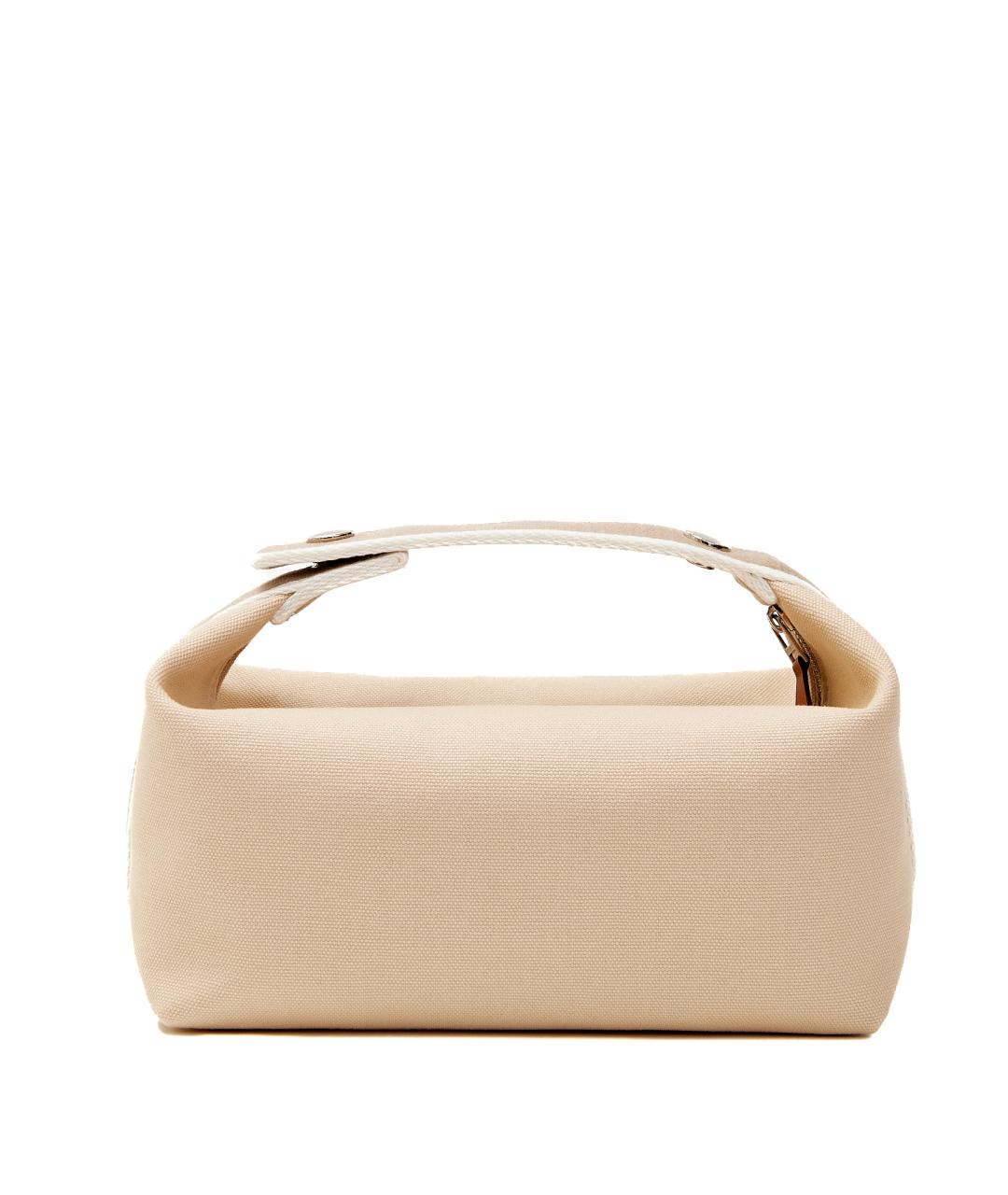 HERMES Бежевая хлопковая косметичка, фото 3