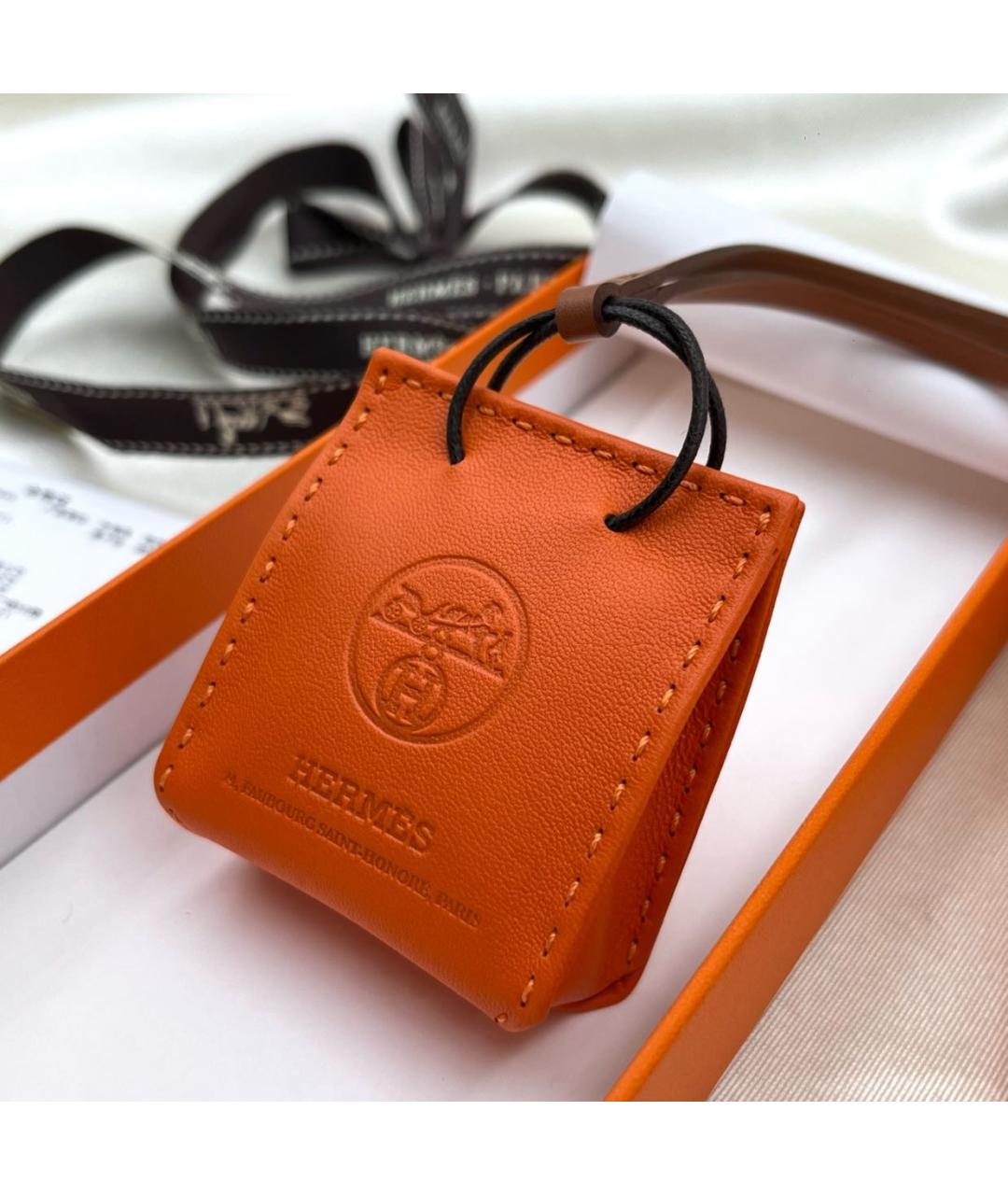 HERMES Оранжевый брелок, фото 6