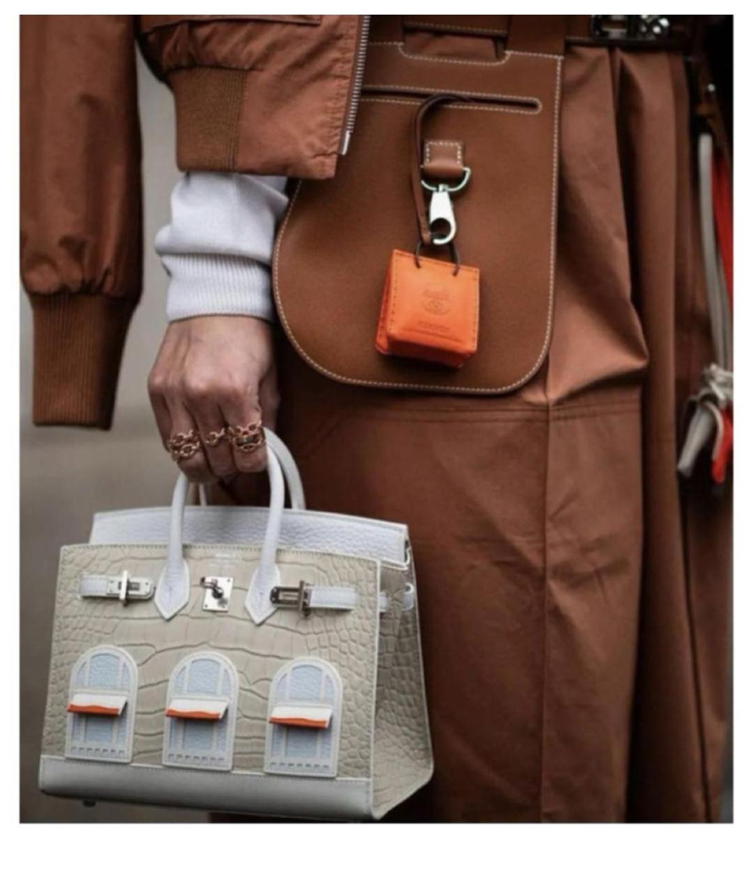 HERMES Оранжевый брелок, фото 3