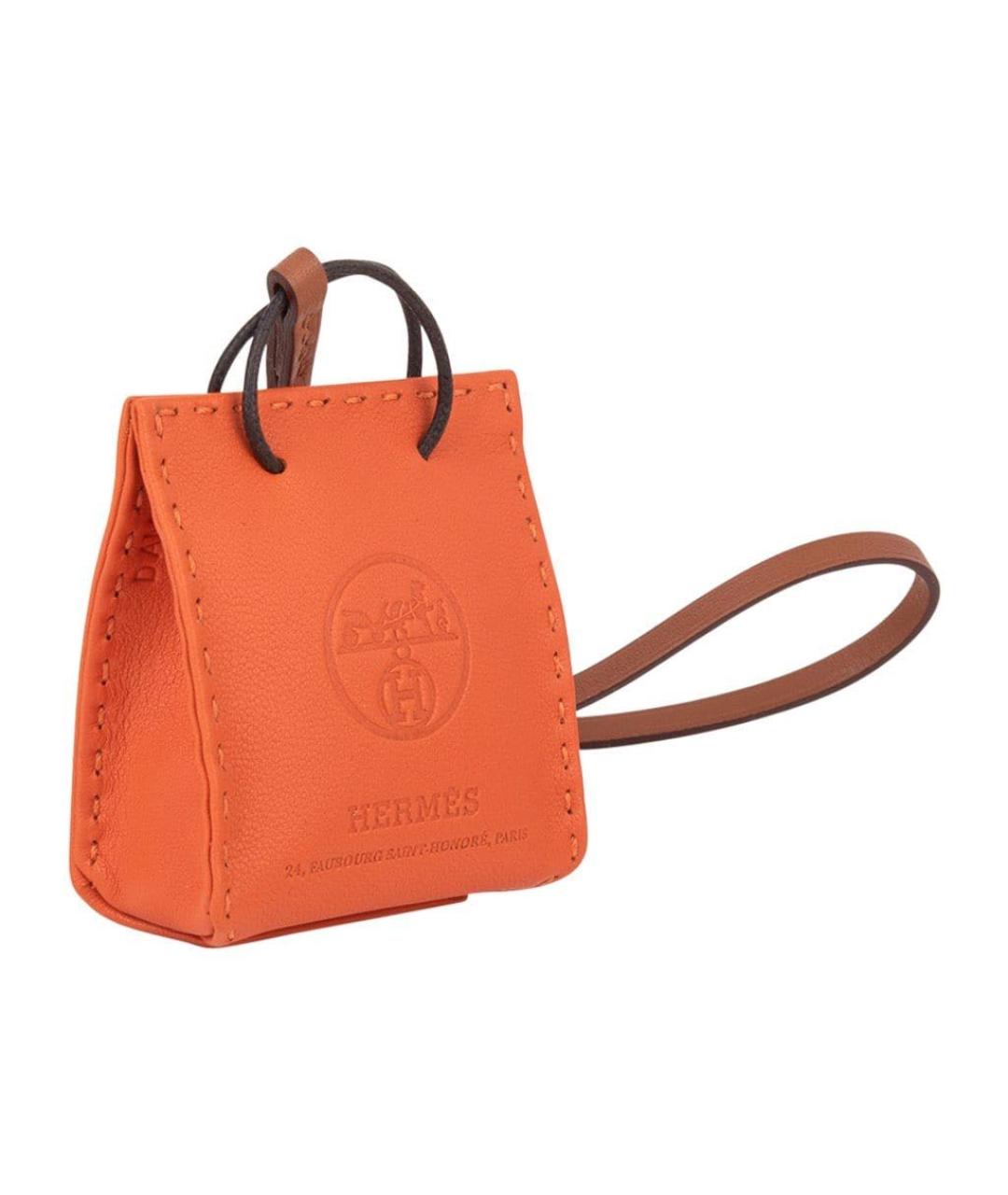 HERMES Оранжевый брелок, фото 1