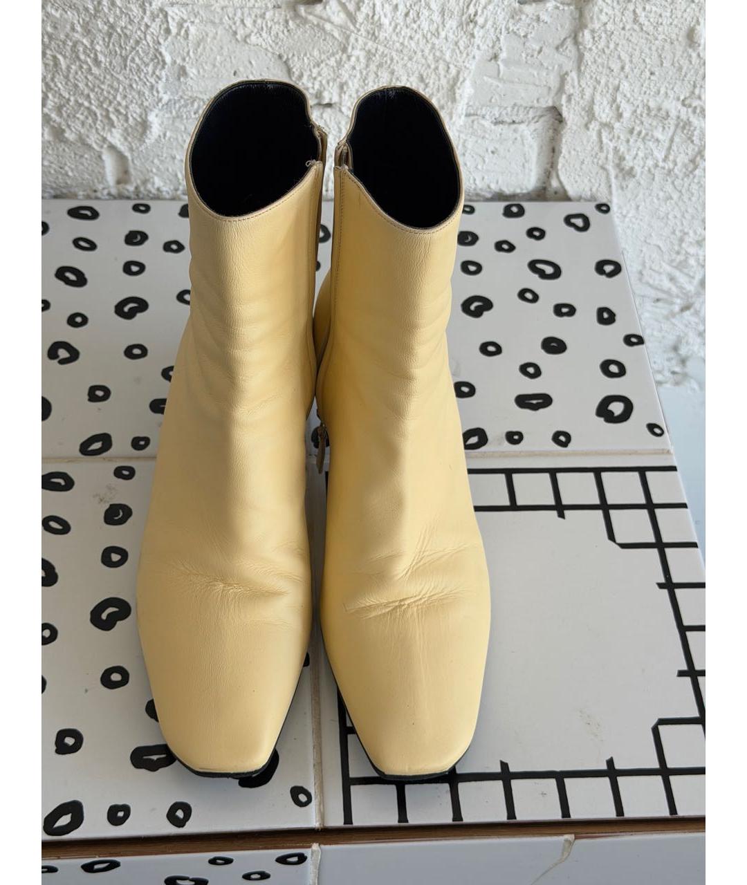 OFF-WHITE Желтые кожаные ботильоны, фото 3