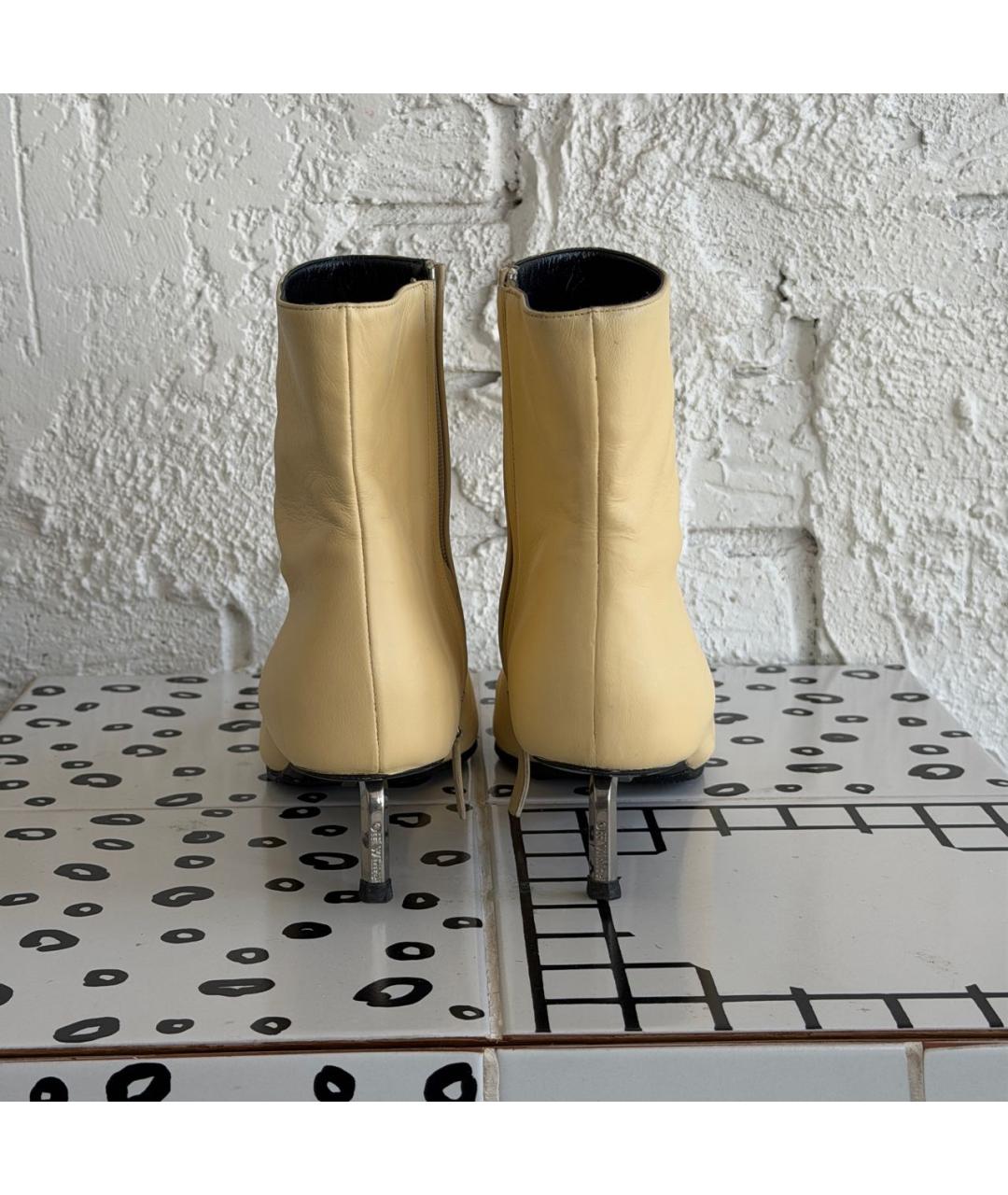 OFF-WHITE Желтые кожаные ботильоны, фото 4
