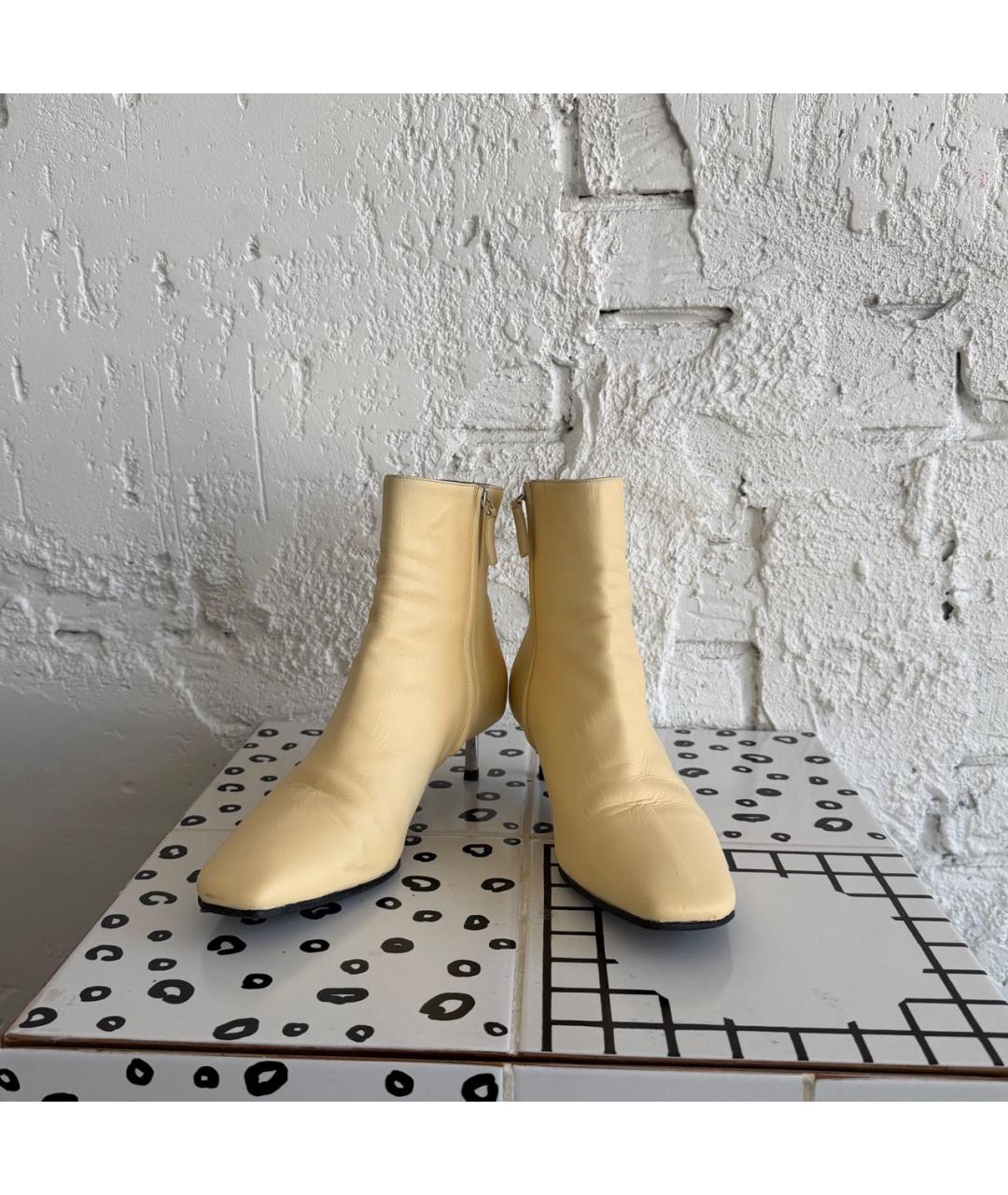 OFF-WHITE Желтые кожаные ботильоны, фото 6