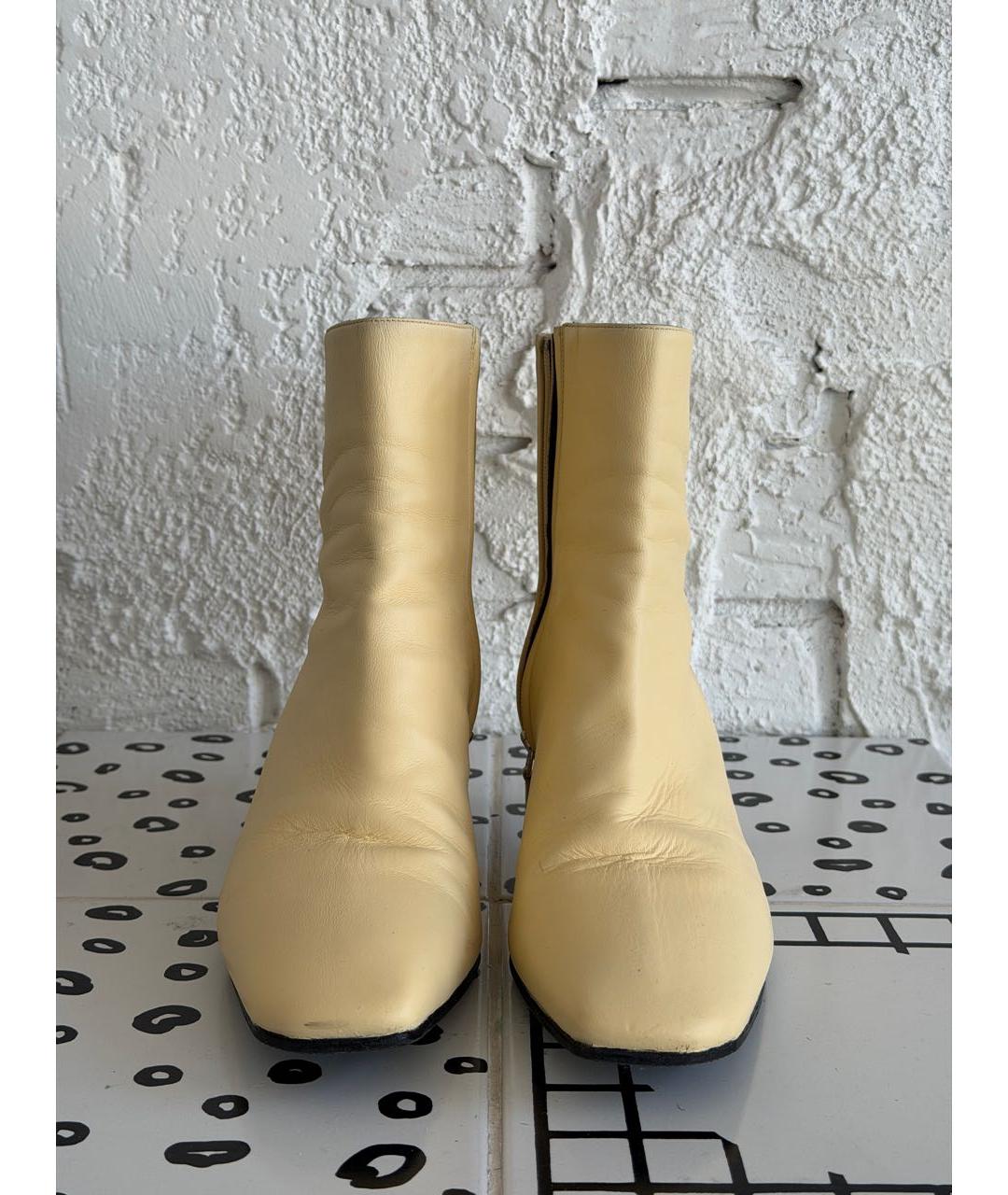 OFF-WHITE Желтые кожаные ботильоны, фото 2