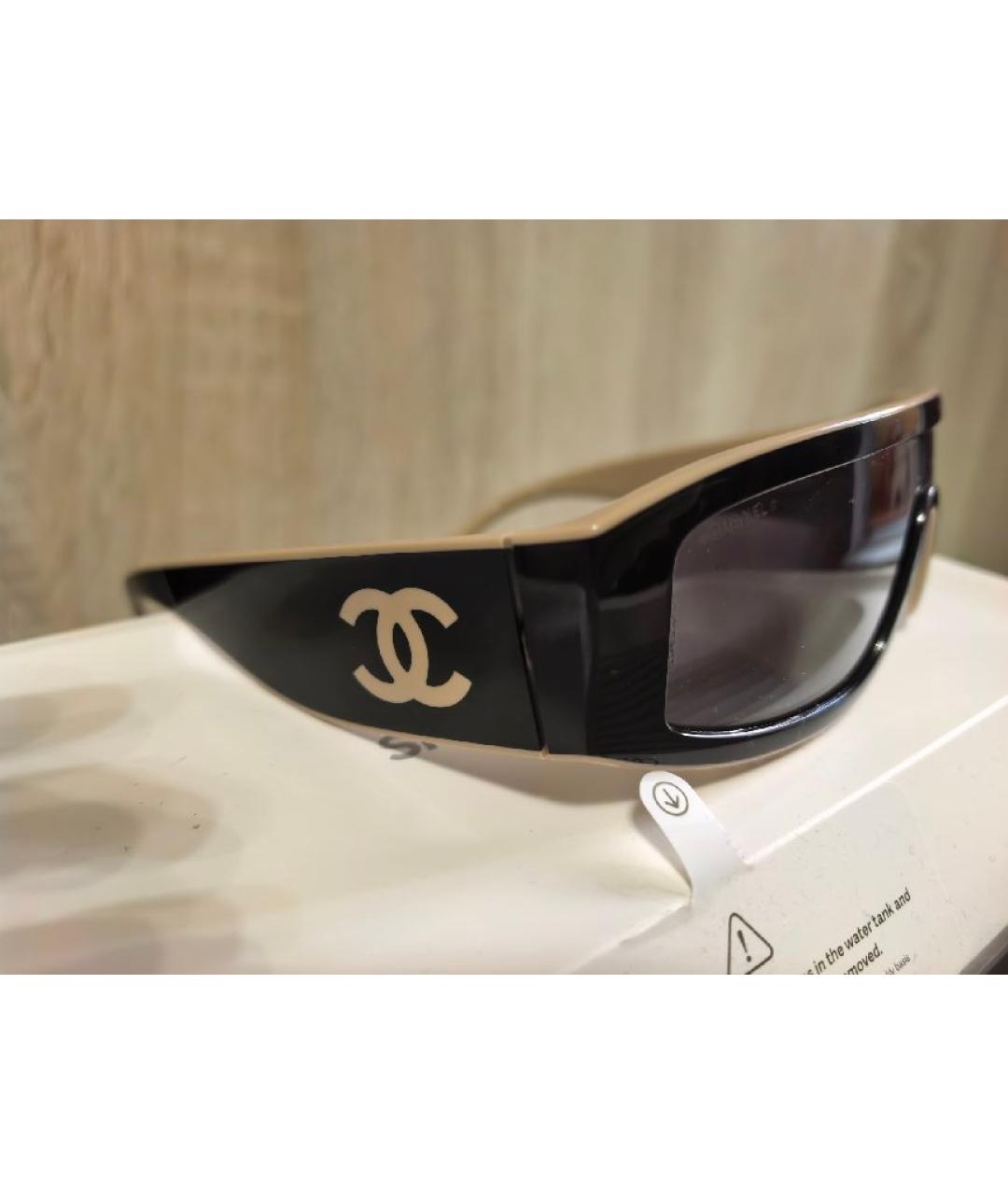 CHANEL Черные пластиковые солнцезащитные очки, фото 3