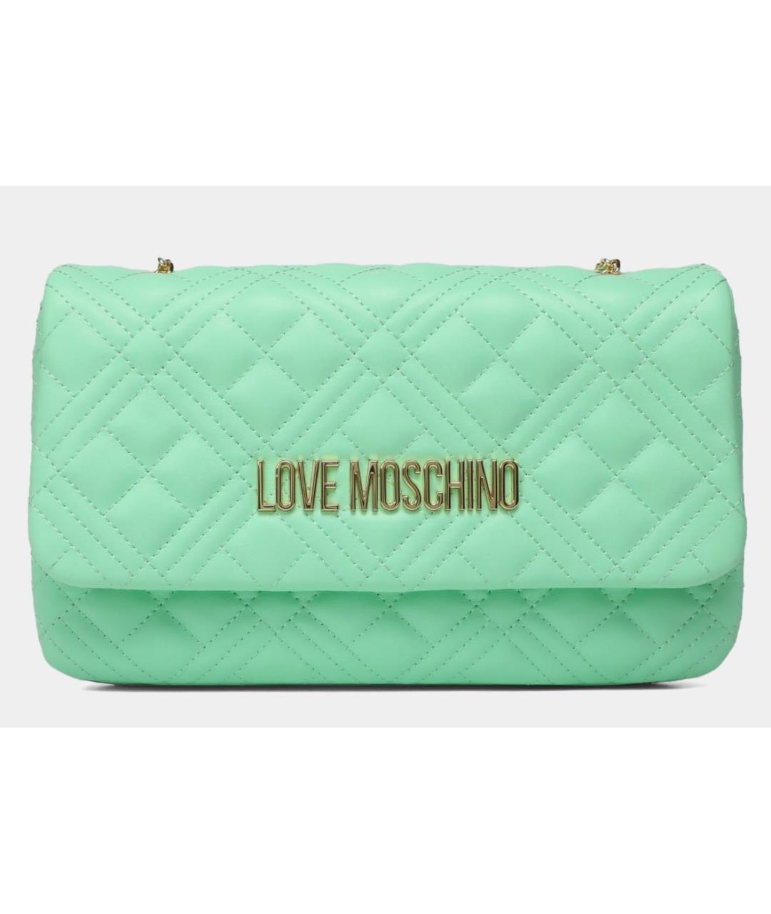 LOVE MOSCHINO Зеленая сумка через плечо из искусственной кожи, фото 7