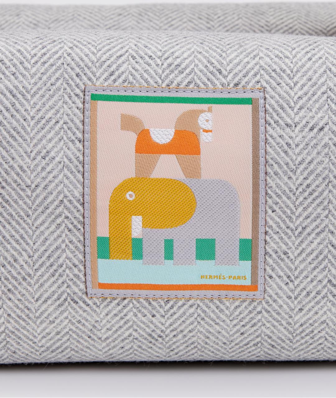 HERMES Серая хлопковая косметичка, фото 4