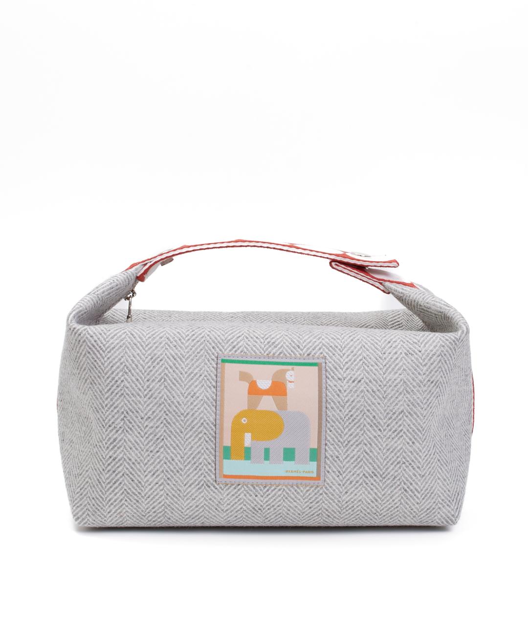 HERMES Серая хлопковая косметичка, фото 1