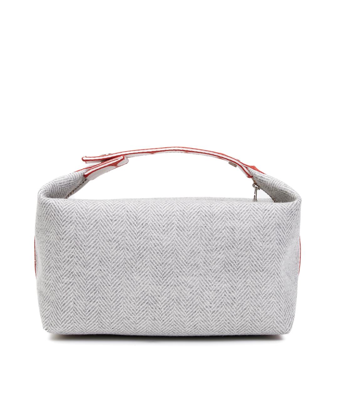 HERMES Серая хлопковая косметичка, фото 3