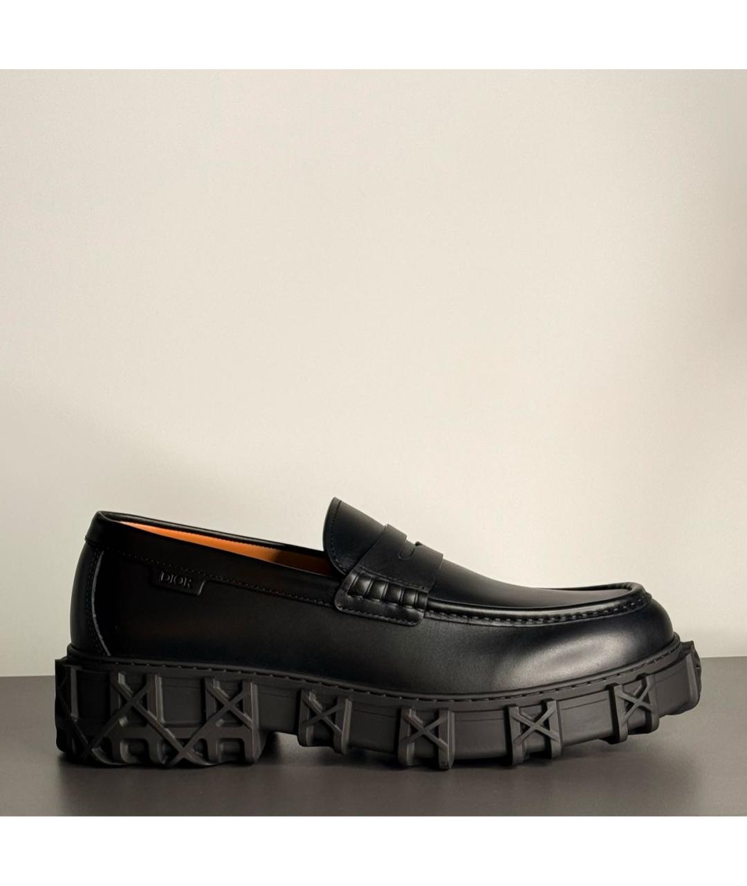CHRISTIAN DIOR Черные кожаные мокасины, фото 9