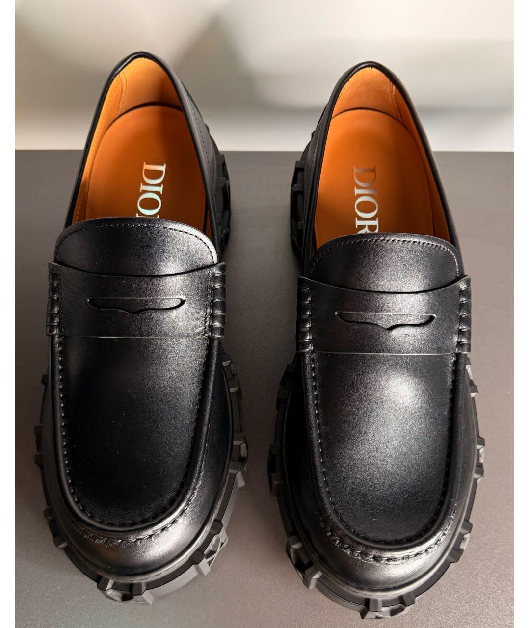 CHRISTIAN DIOR Черные кожаные мокасины, фото 2