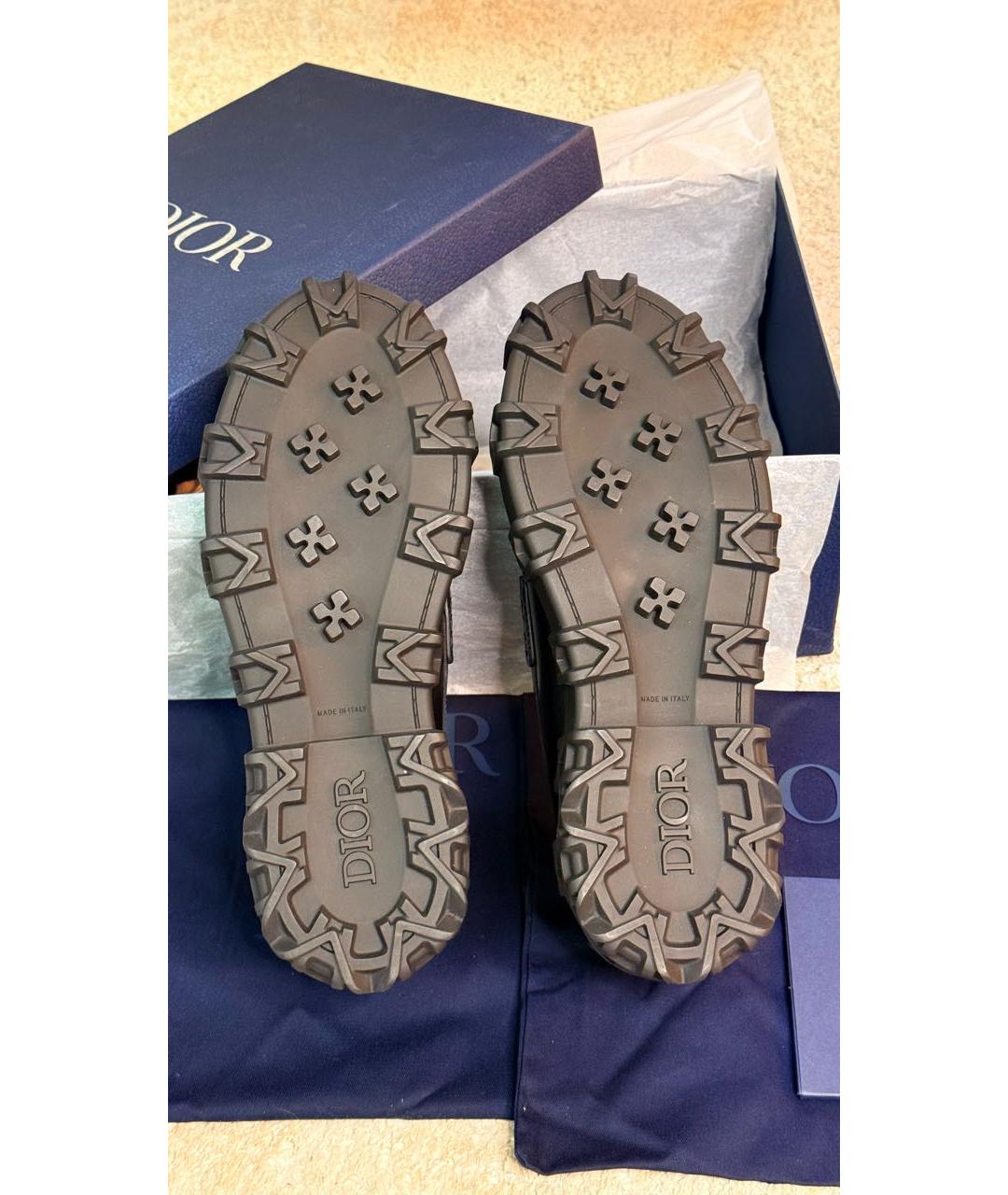 CHRISTIAN DIOR Черные кожаные мокасины, фото 7