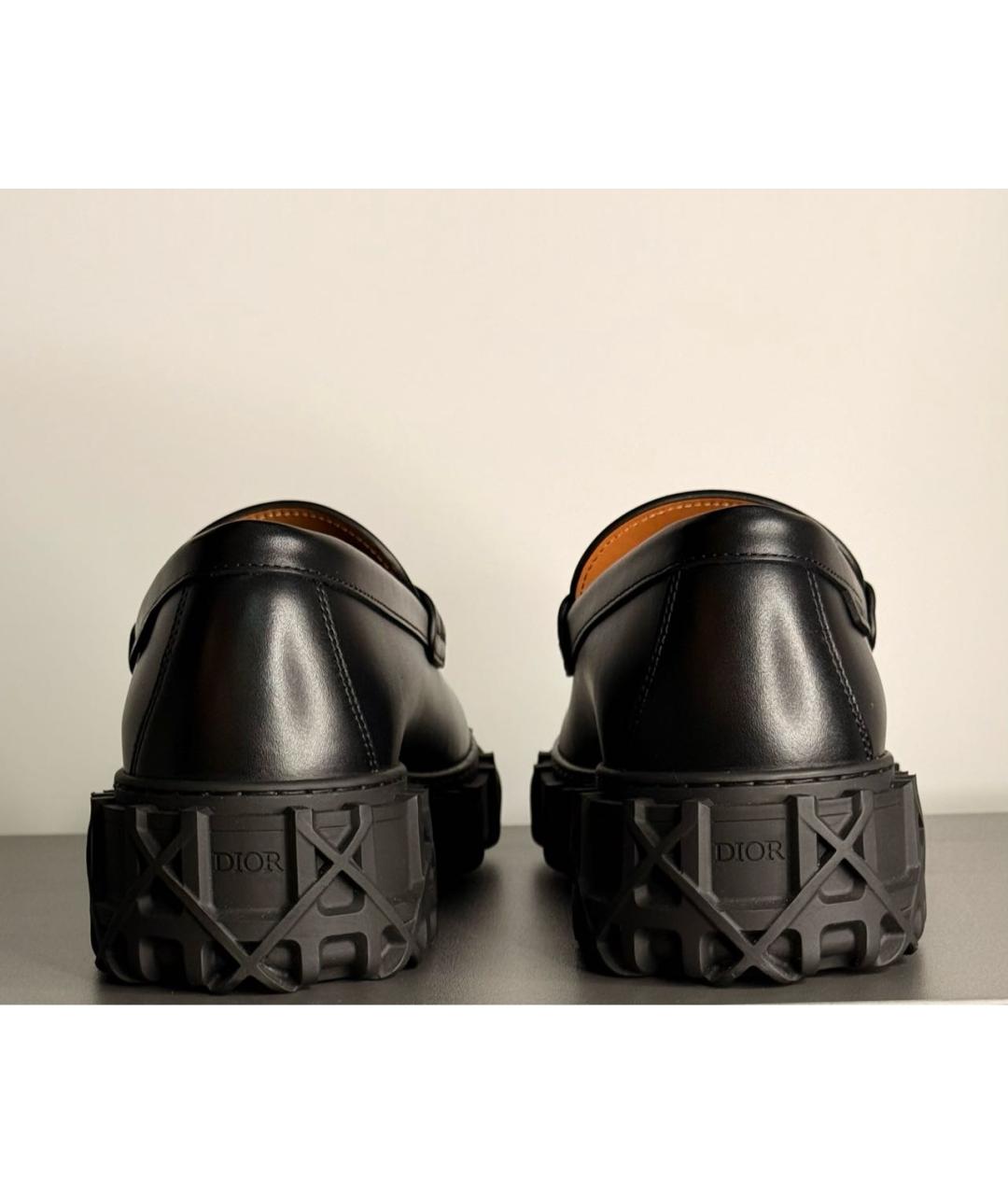 CHRISTIAN DIOR Черные кожаные мокасины, фото 4