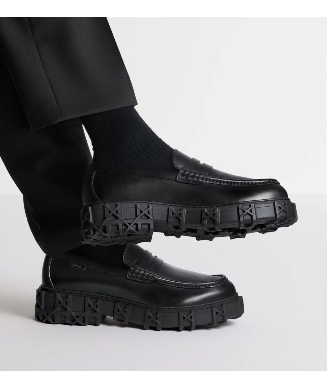 CHRISTIAN DIOR Черные кожаные мокасины, фото 5