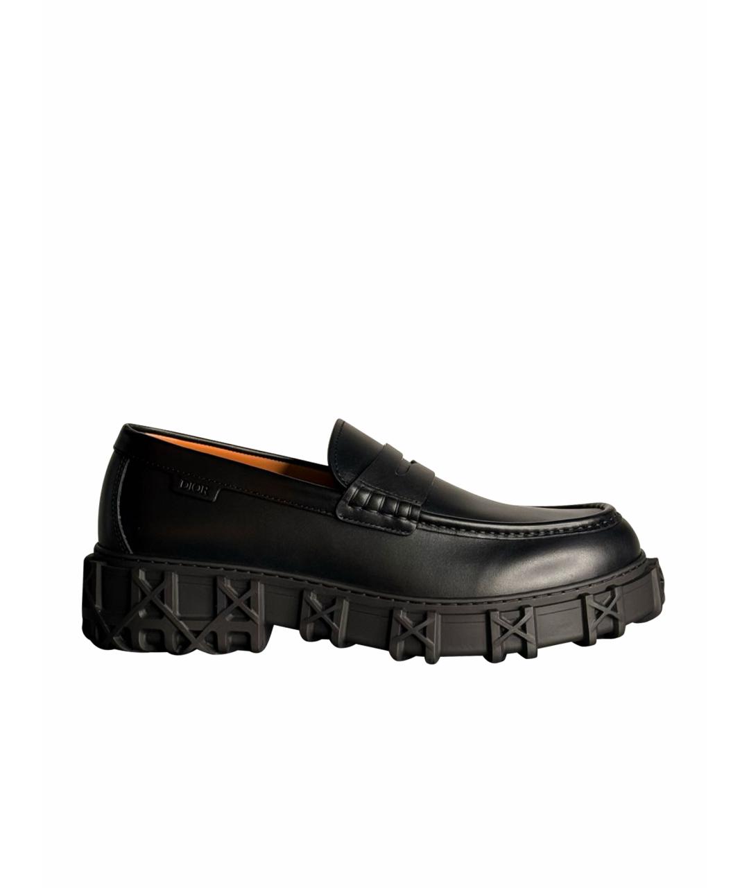 CHRISTIAN DIOR Черные кожаные мокасины, фото 1