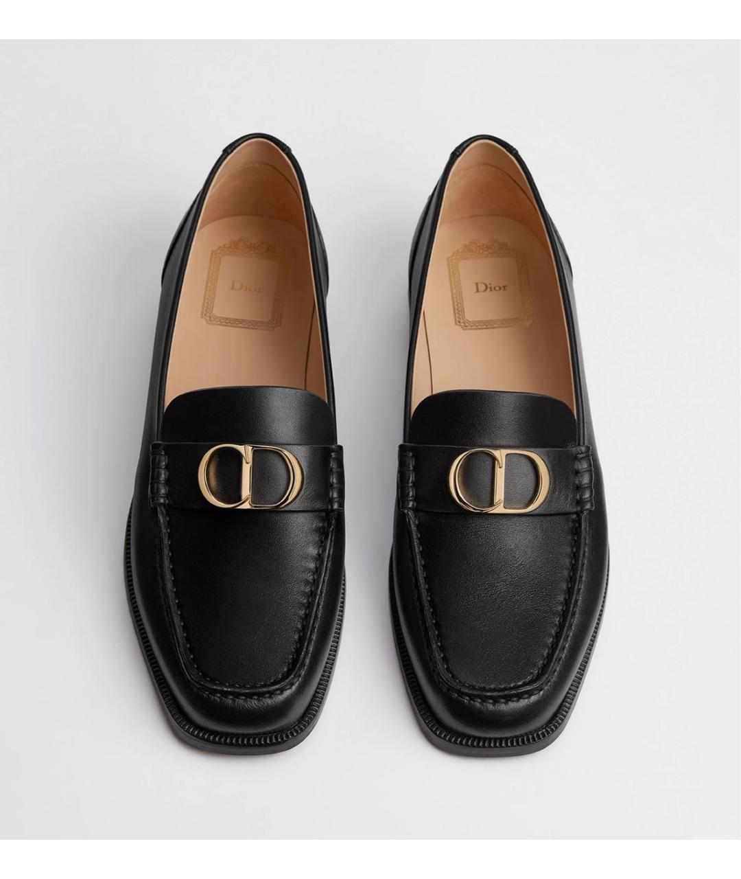 CHRISTIAN DIOR Черные кожаные мокасины, фото 3