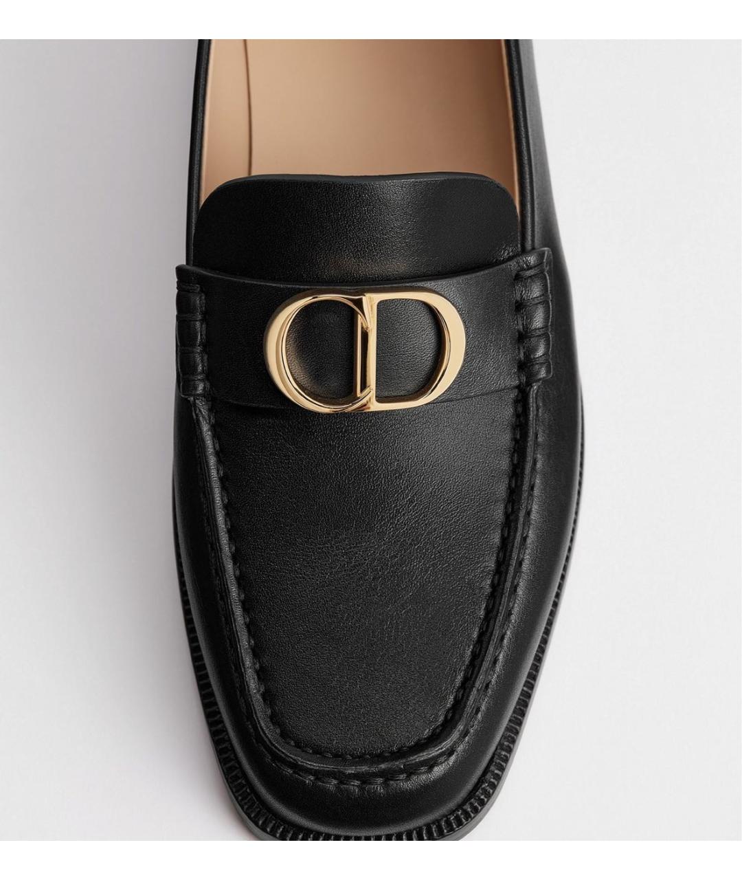 CHRISTIAN DIOR Черные кожаные мокасины, фото 4