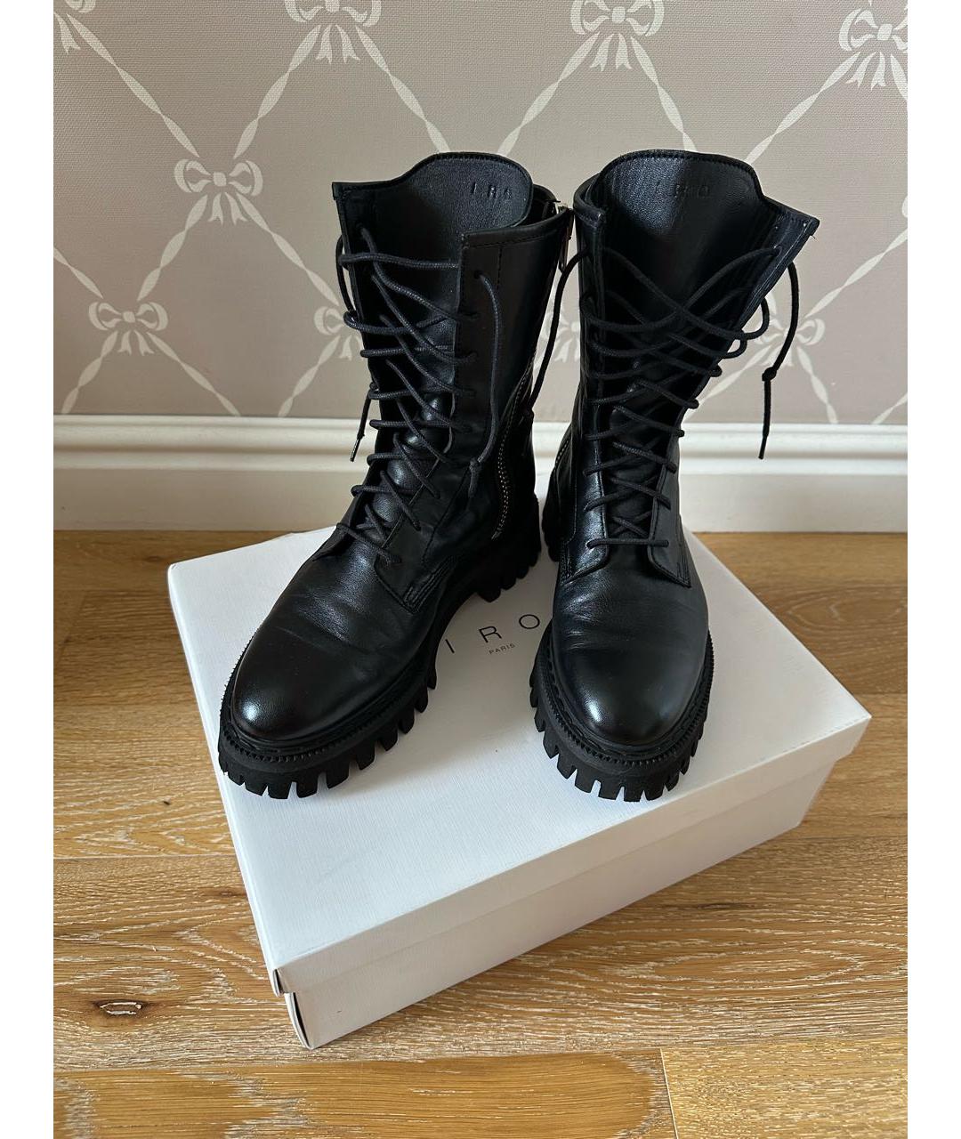 IRO Черные кожаные ботинки, фото 2