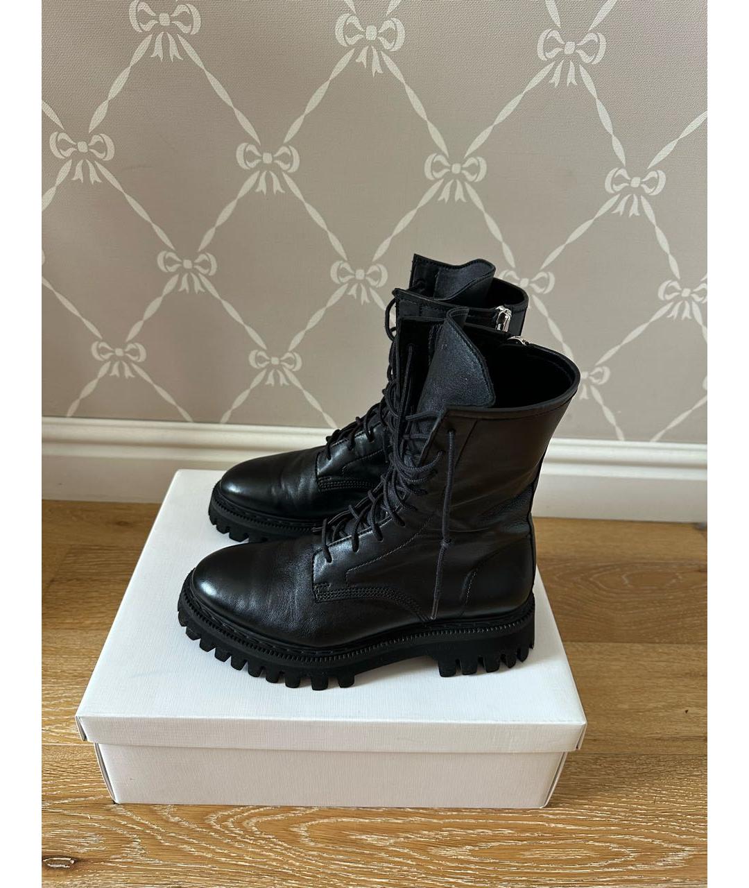 IRO Черные кожаные ботинки, фото 8