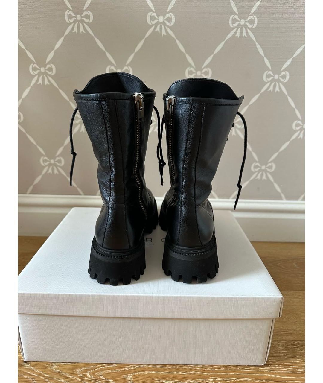IRO Черные кожаные ботинки, фото 4