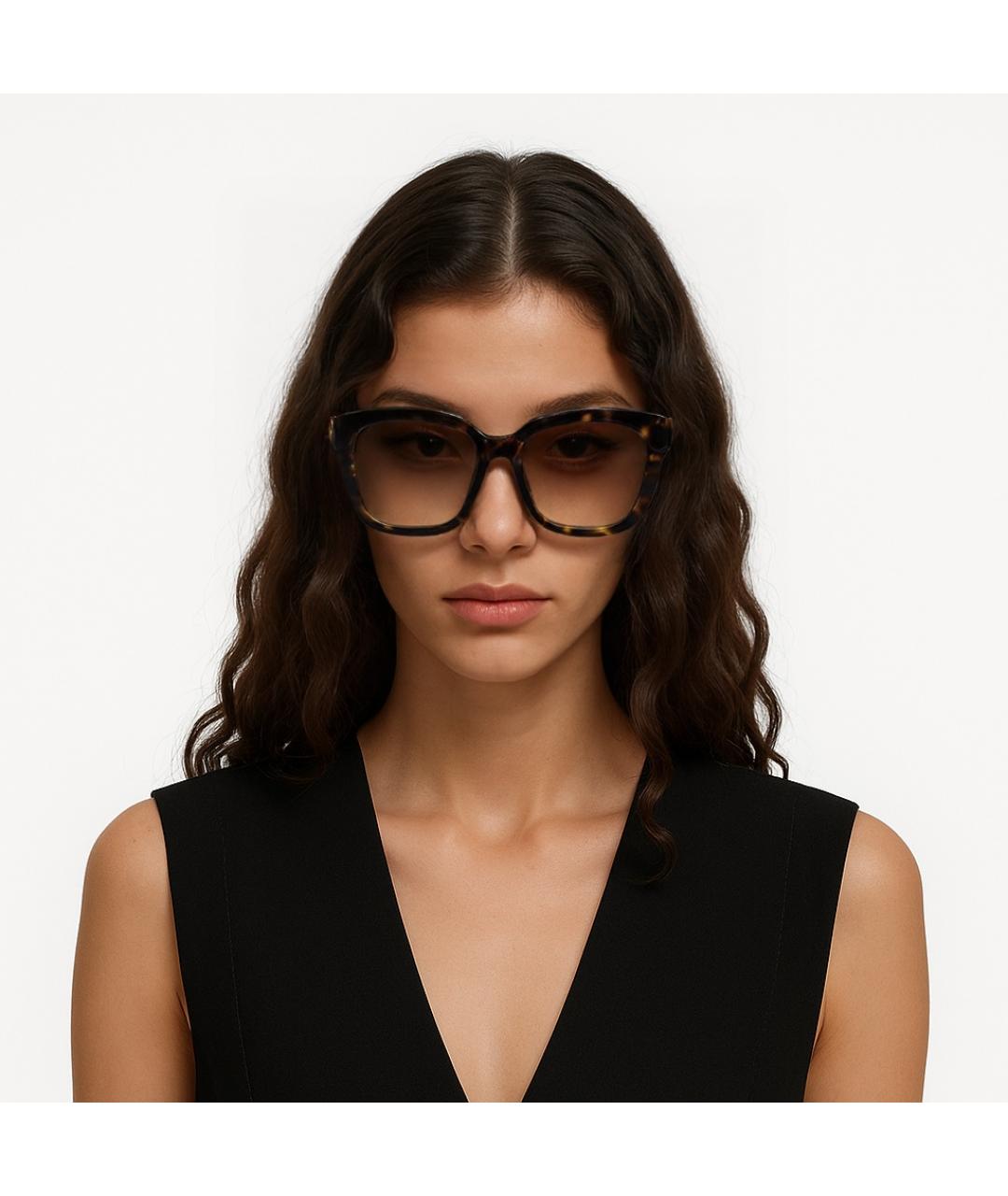 GUCCI Коричневые пластиковые солнцезащитные очки, фото 4