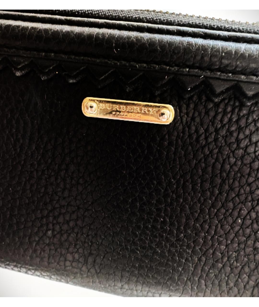 BURBERRY Черный кожаный кошелек, фото 4