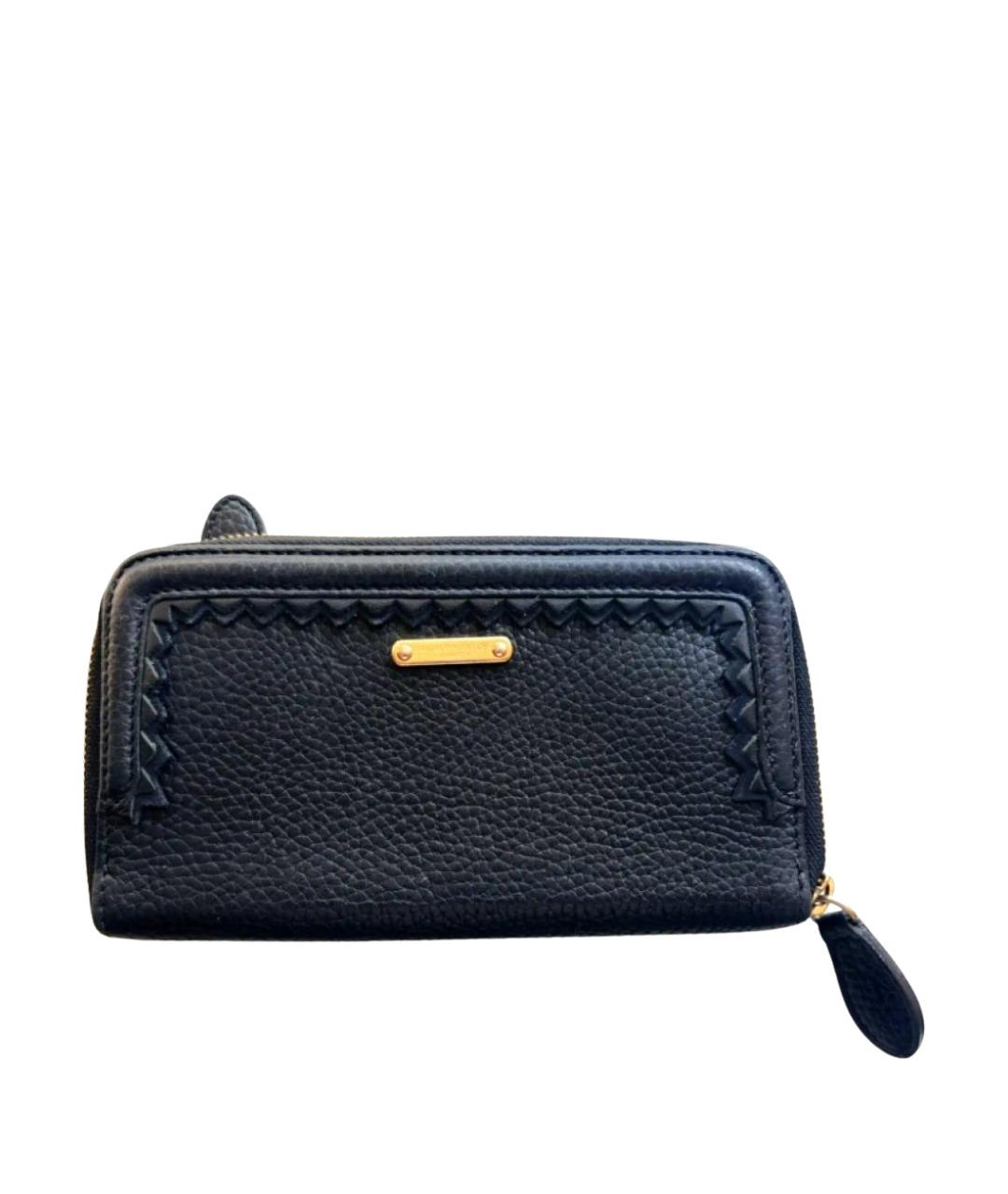 BURBERRY Черный кожаный кошелек, фото 1