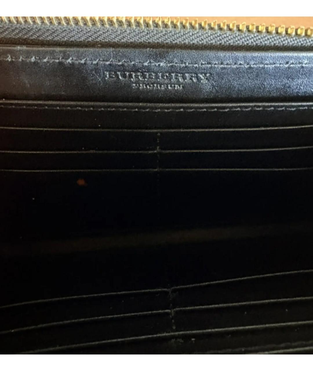BURBERRY Черный кожаный кошелек, фото 5