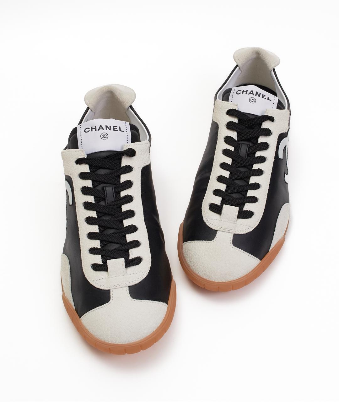 CHANEL Черные кожаные кеды, фото 7