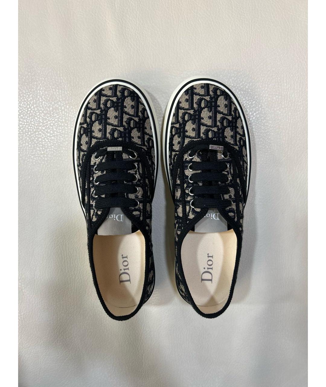 CHRISTIAN DIOR Бежевые текстильные кеды, фото 3