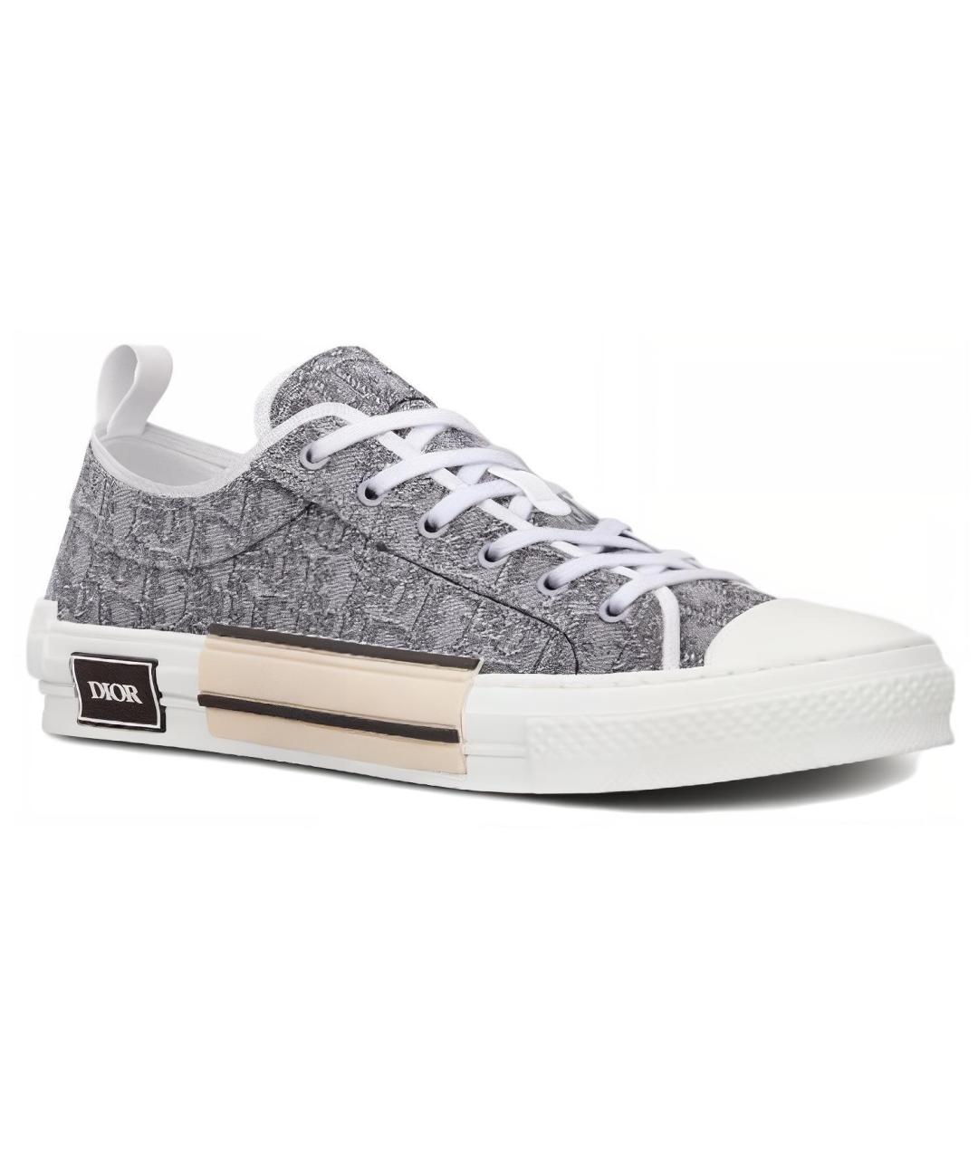 CHRISTIAN DIOR Серые текстильные низкие кроссовки / кеды, фото 3