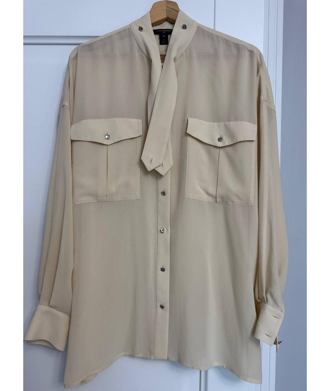 LOUIS VUITTON Бежевая шелковая рубашка, фото 4