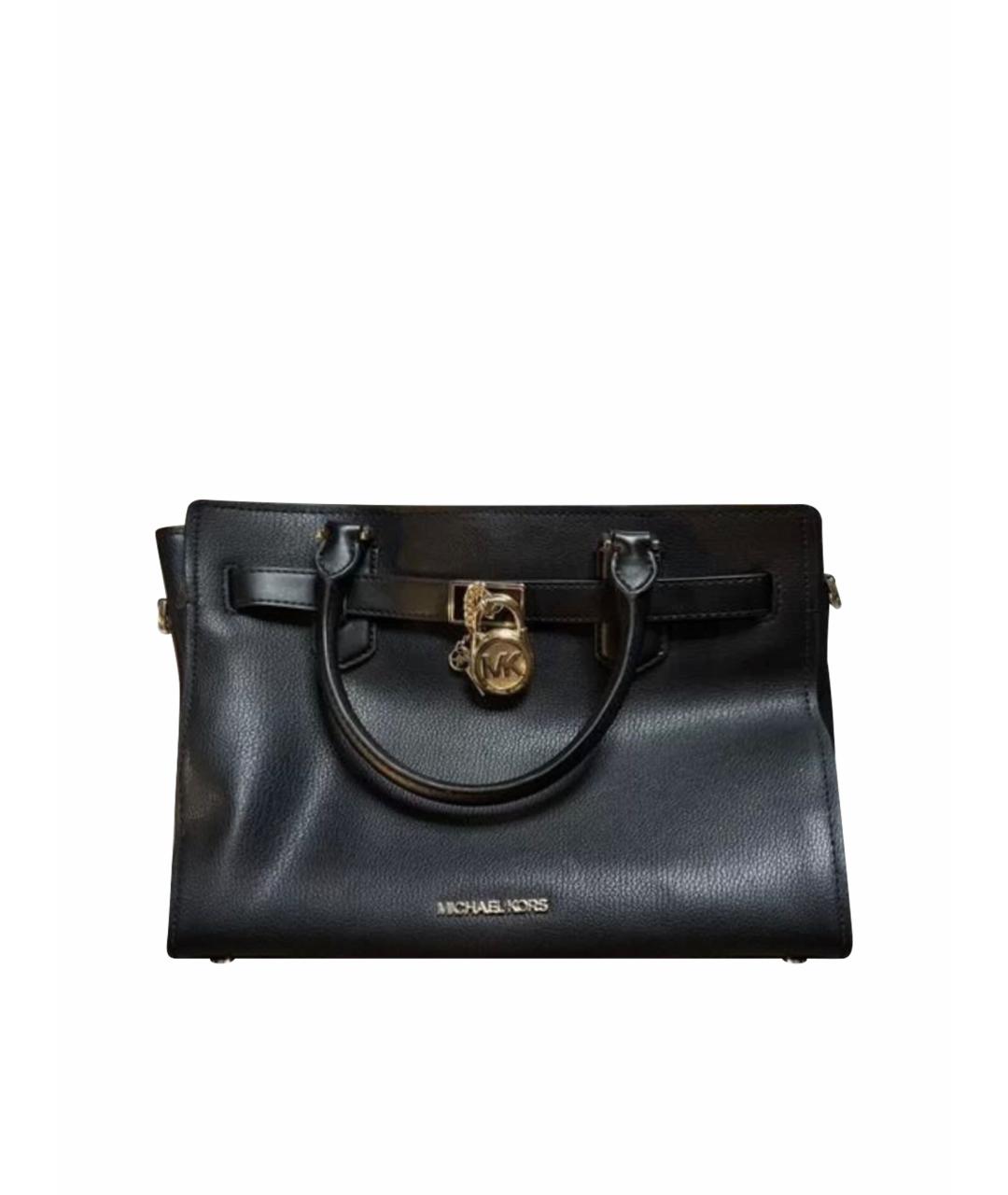 MICHAEL KORS Черная кожаная сумка с короткими ручками, фото 1