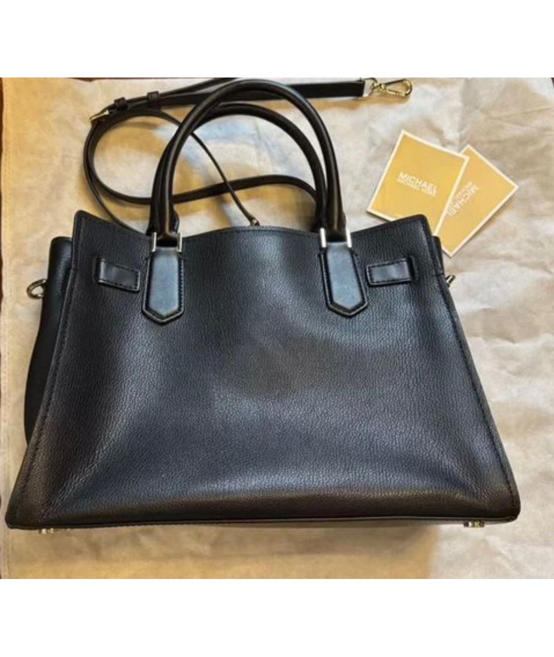 MICHAEL KORS Черная кожаная сумка с короткими ручками, фото 3