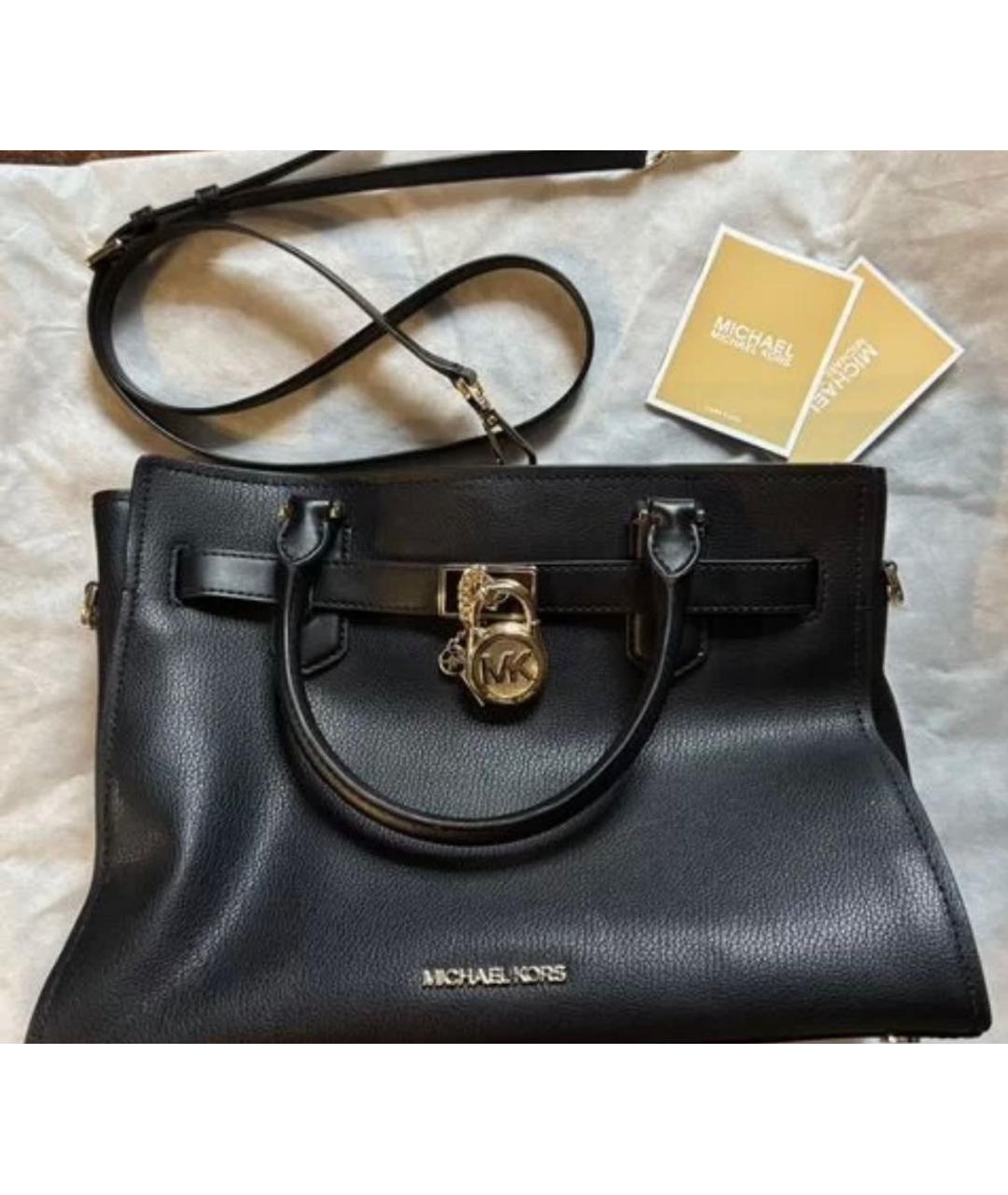 MICHAEL KORS Черная кожаная сумка с короткими ручками, фото 7