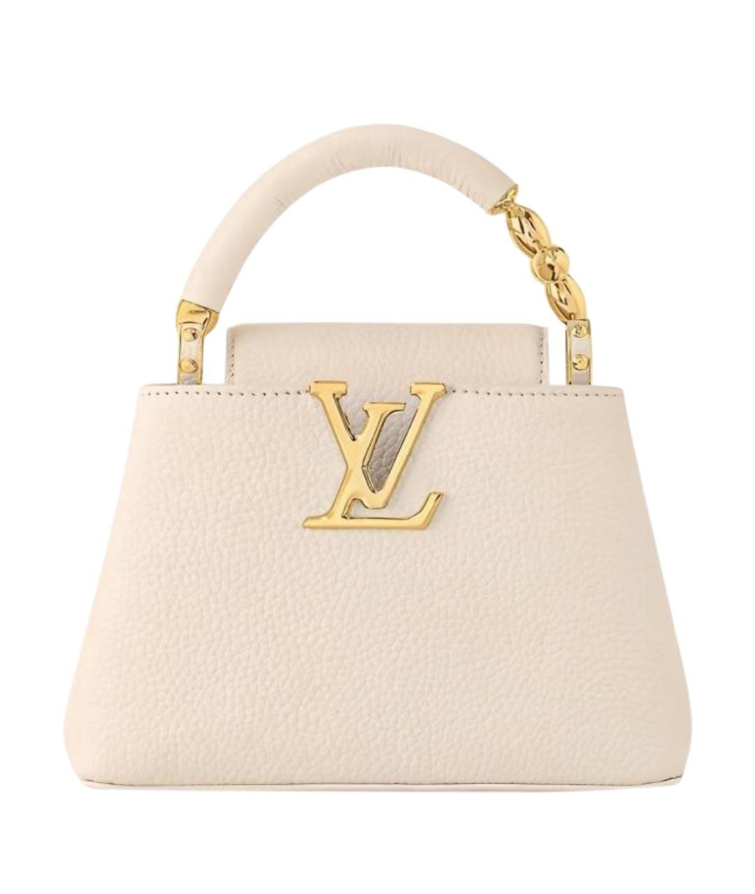 LOUIS VUITTON Бежевая кожаная сумка через плечо, фото 1