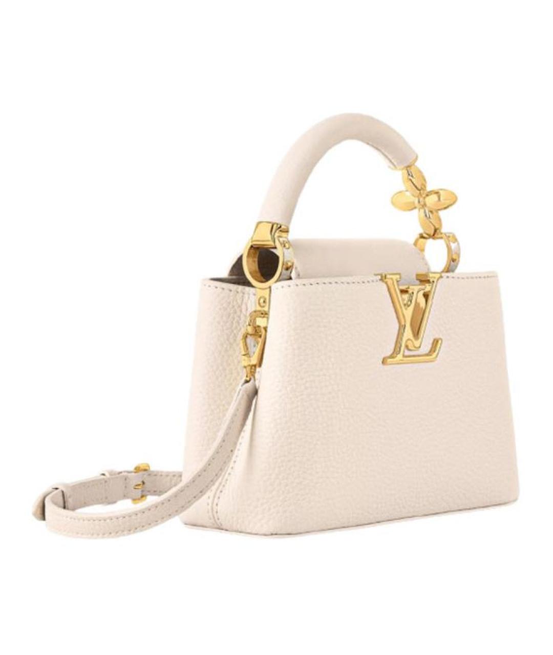 LOUIS VUITTON Бежевая кожаная сумка через плечо, фото 2