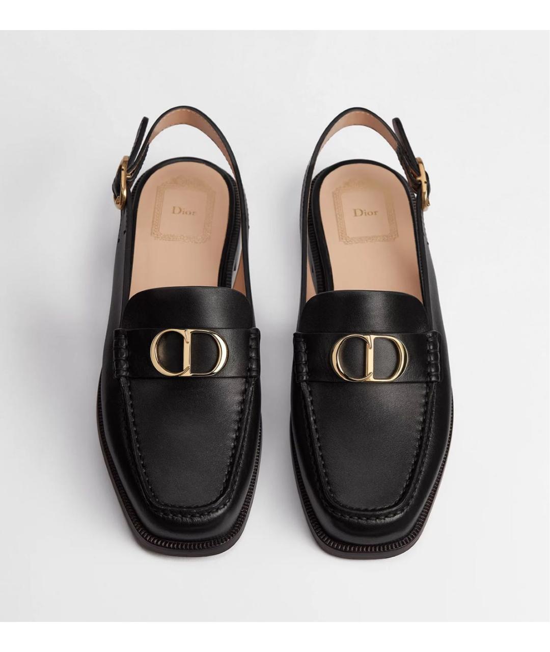 CHRISTIAN DIOR Черные кожаные мокасины, фото 4